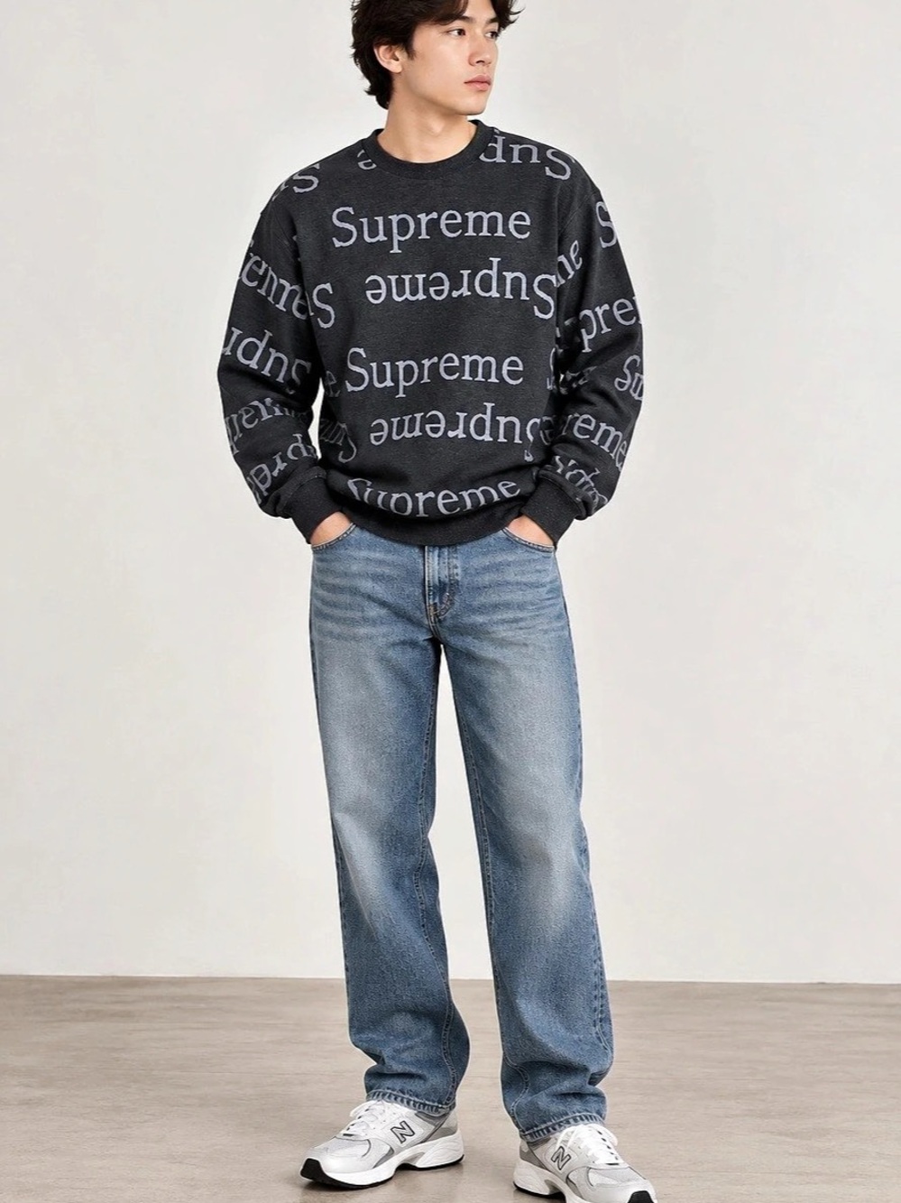 Supreme Jacquard Crewneck Sweater Medium